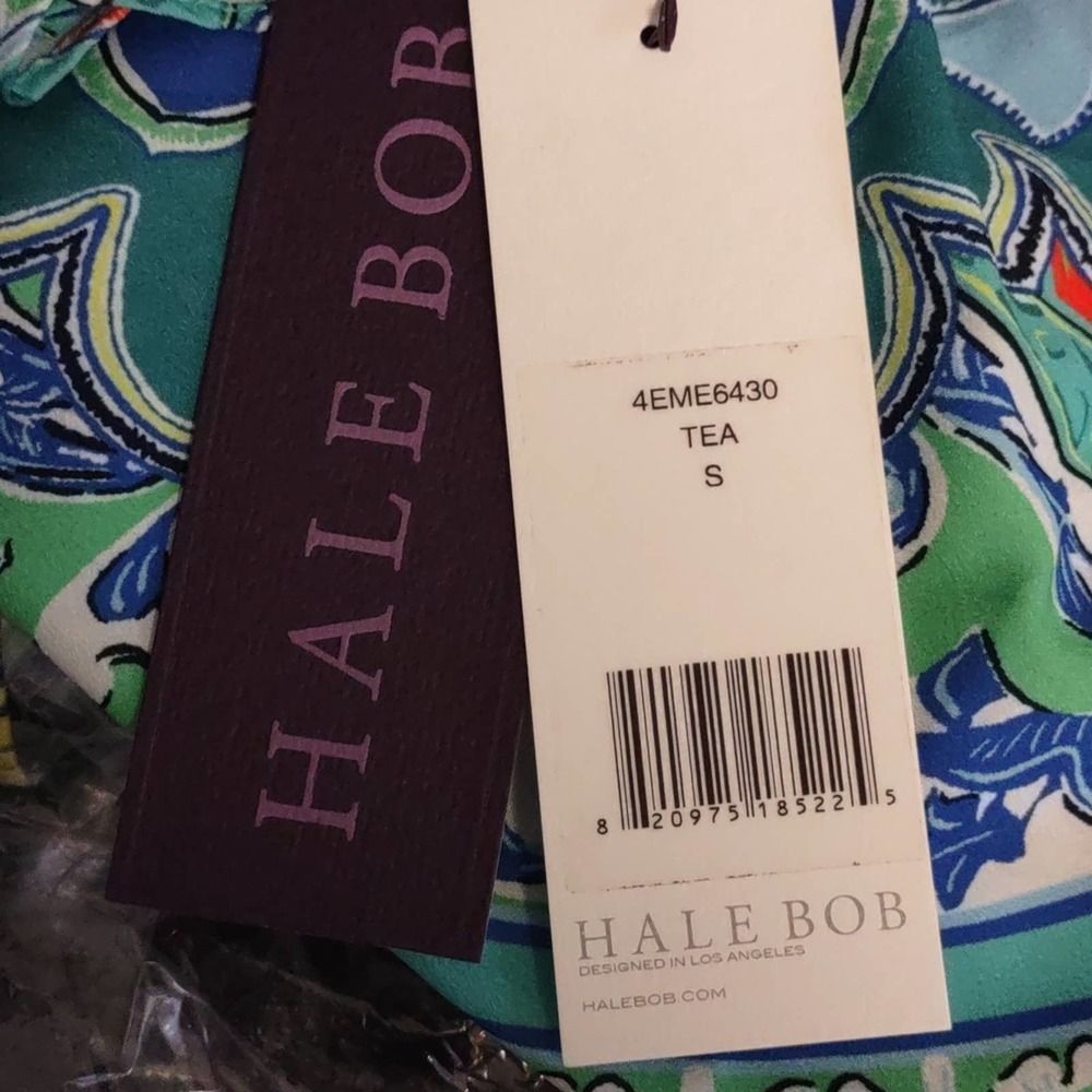 Hale Bob Mandala Paisley Belted Shift Dress in Teal Small $290 - Picture 10 of 10